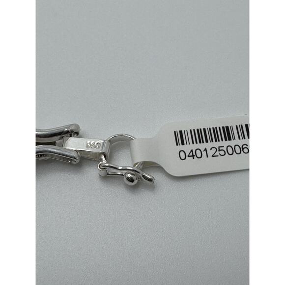 Designer Peruvian Sterling Silver 950 and 18K Gold Inlay Bracelet - 7.5” - Picture 6 of 6